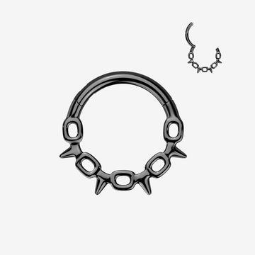 Blackline Thorned Chainlink Clicker Hoop Ring